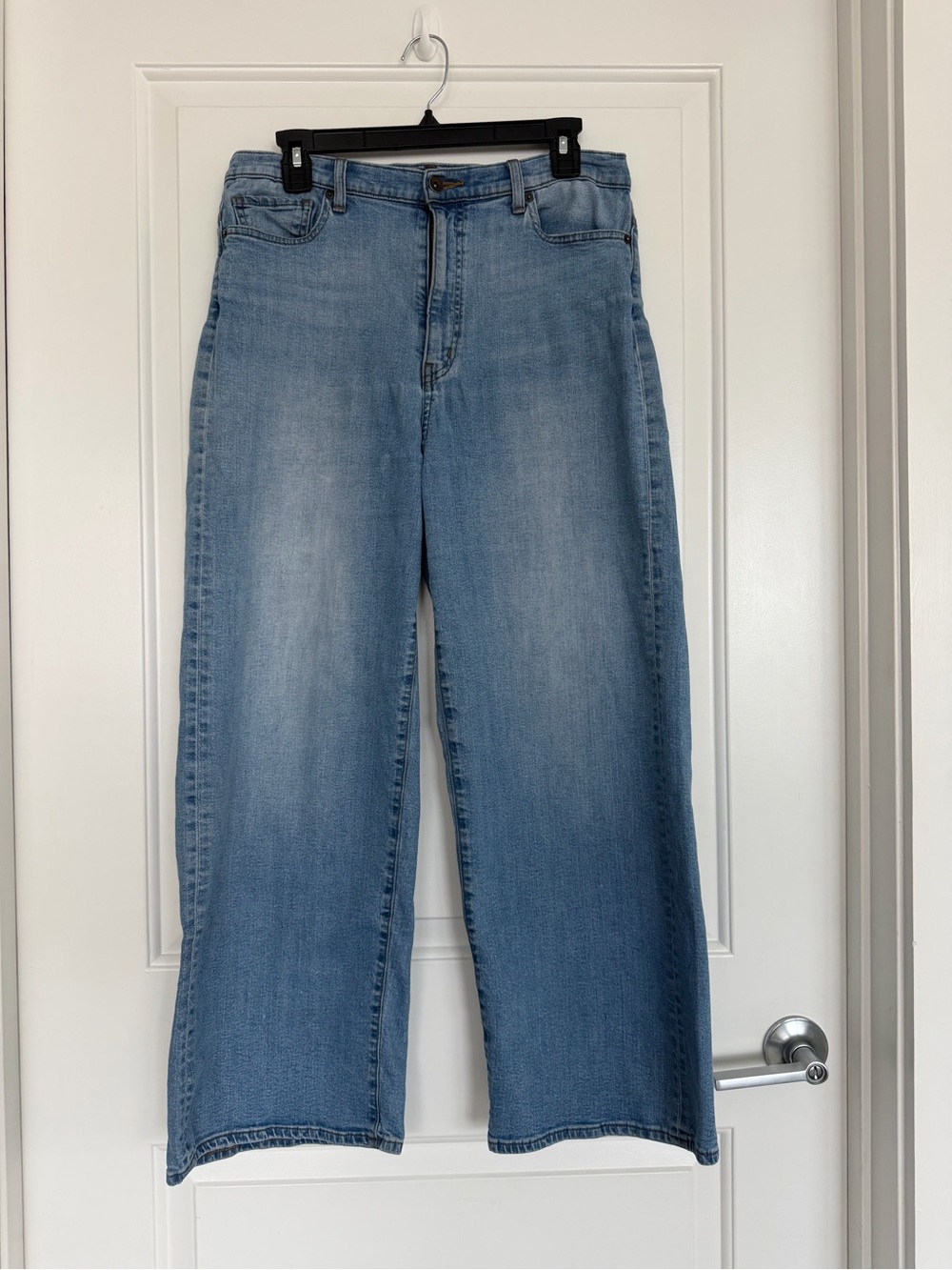 Uniqlo Wide Leg Baggy Light Denim Stretch Ankle Crop 30 x 27